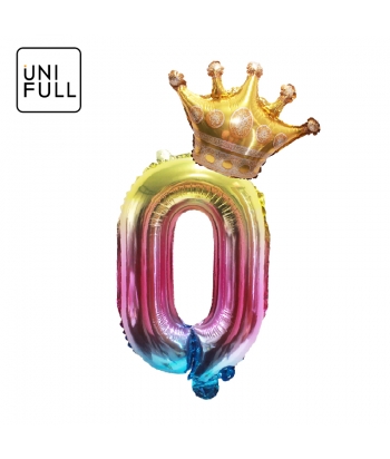 UNIFULL 16寸渐变色气球套装数字0