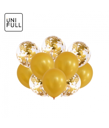 UNIFULL 10pcs balloon set in gold