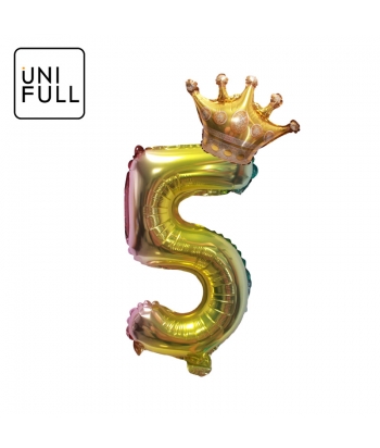 UNIFULL 16寸渐变色气球套装数字5