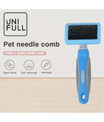 UNIFULL Pet comb, dog comb, self-cleaning comb, cat comb, cat comb, automatic hair removal comb
