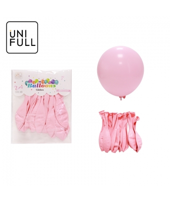 UNIFULL 2.8G马卡龙粉色气球10PCS订卡