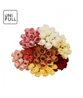 UNIFULL Artificial 12-Headed Rose Bouquet