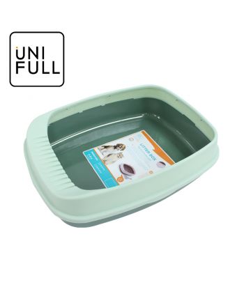 Contrasting color cat litter box small spacious cat toilet semi-enclosed leak-proof cat bedpan shit basin