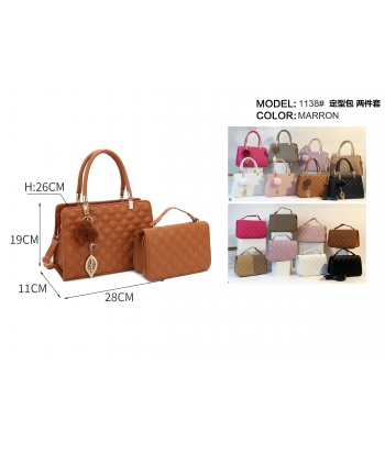 HANDBAG SET ( 2 UNITS) 1138 PLASTIC (PU) 24Unit/box