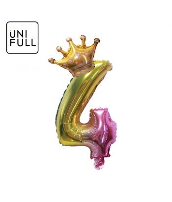 UNIFULL 16寸渐变色气球套装数字4