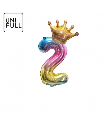UNIFULL 16寸渐变色气球套装数字2