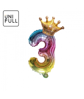 UNIFULL 16寸渐变色气球套装数字3