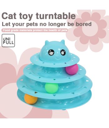 UNIFULL 宠物猫玩具猫用品批发猫咪互动游戏盘逗猫玩具三层猫转盘