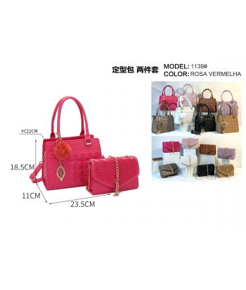 HANDBAG SET(2 UNITS) 1139 PLASTIC (PU) 24Unit/box