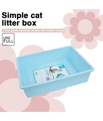 UNIFULL cat litter box open pet cat litter box plastic basin send shovel